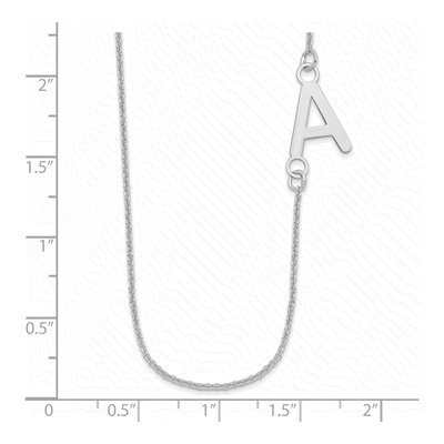10K White Gold Small Offset Initial Necklace – view 3