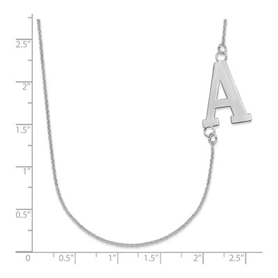 10K White Gold Large Offset Initial Necklace – view 3