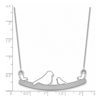 10K White Gold Child Bird Family Necklace – view 3