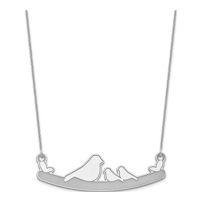 10K White Gold Mom Baby Birds Necklace – view 2