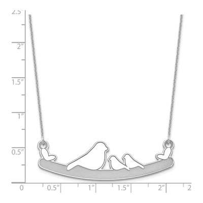 10K White Gold Mom Baby Birds Necklace – view 3
