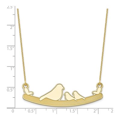 10K Yellow Gold Mom Baby Birds Necklace – view 3
