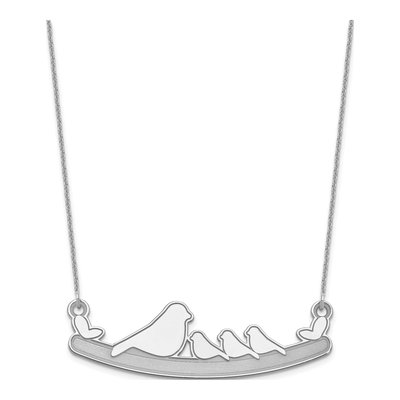 10K White Gold Mom Baby Birds Necklace – view 2