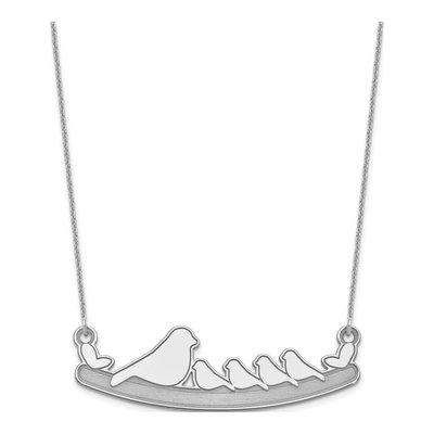 10K White Gold Mom Baby Birds Necklace – view 2