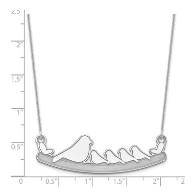 10K White Gold Mom Baby Birds Necklace – view 3