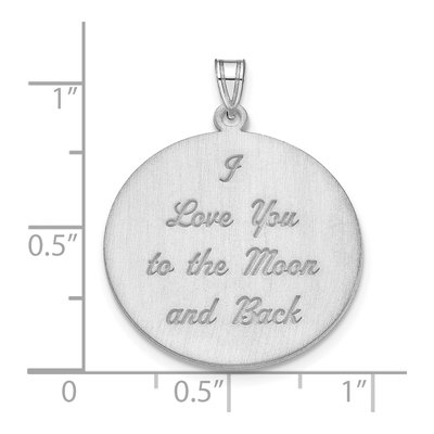 10K White Gold I Love You to Moon Back Pendant – view 3