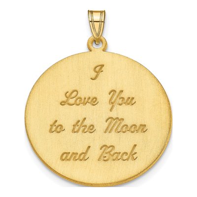 10K Yellow Gold I Love You to Moon Pendant