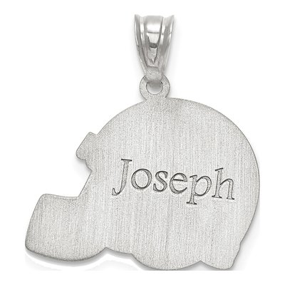 10K White Gold Personalized Football Helmet Pendant – view 2