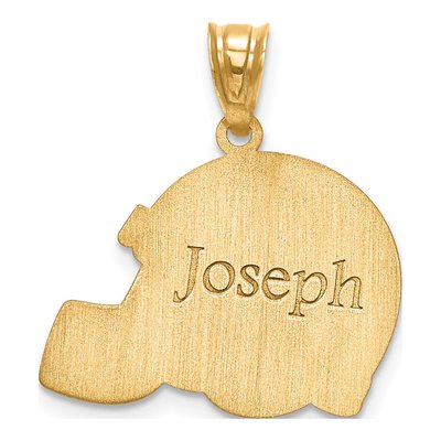 10K Yellow Gold Personalized Football Helmet Pendant – view 2