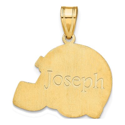 10K Yellow Gold Personalized Football Helmet Pendant – view 3