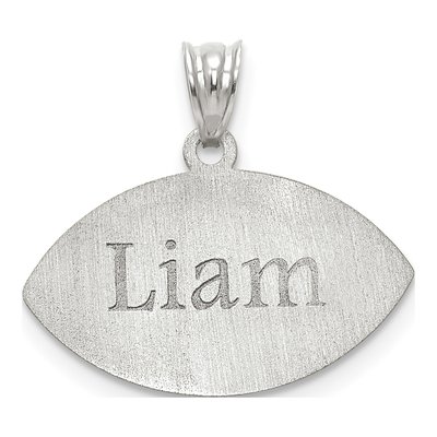 10K White Gold Personalized Football Pendant – view 2