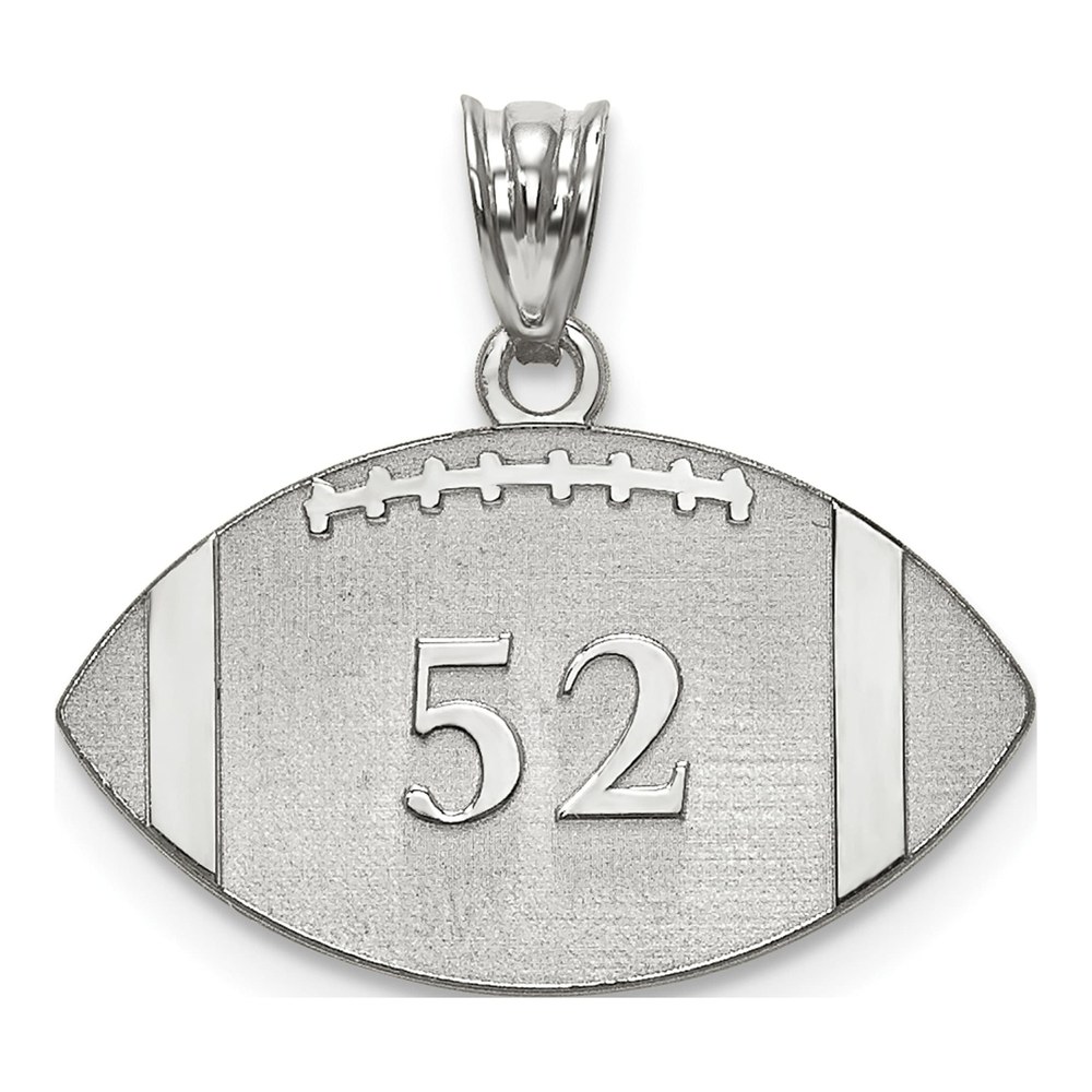 10K White Gold Personalized Football Pendant