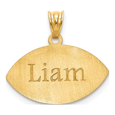 10K Yellow Gold Personalized Football Pendant – view 2
