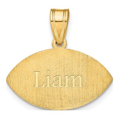 10K Yellow Gold Personalized Football Pendant – view 3