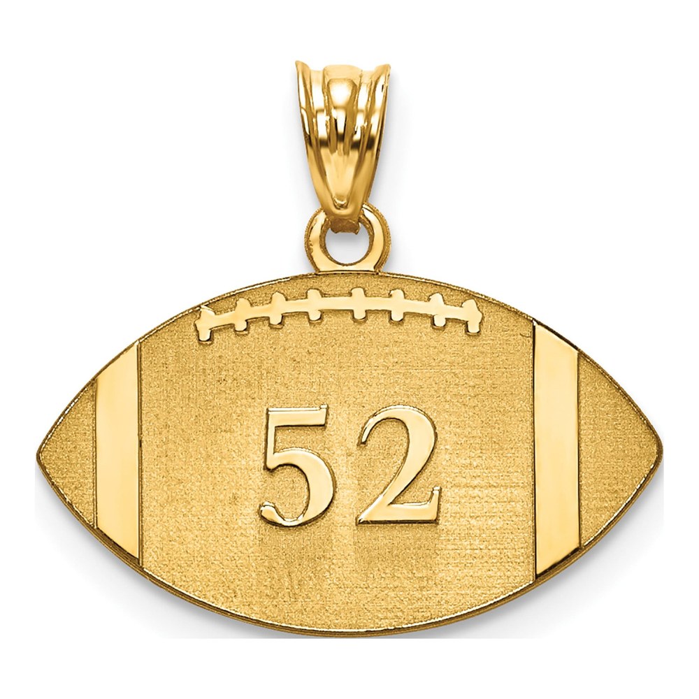 10K Yellow Gold Personalized Football Pendant