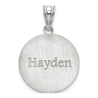 10K White Gold Personalized Basketball Pendant – view 2