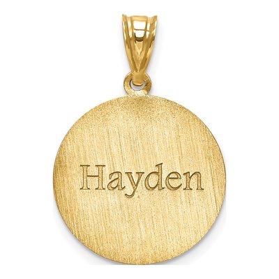 10K Yellow Gold Personalized Basketball Pendant – view 2