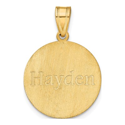 10K Yellow Gold Personalized Basketball Pendant – view 3