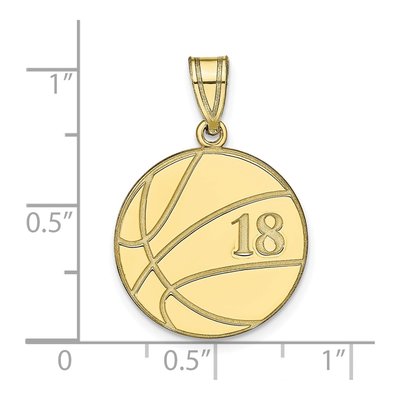 10K Yellow Gold Personalized Basketball Pendant – view 4