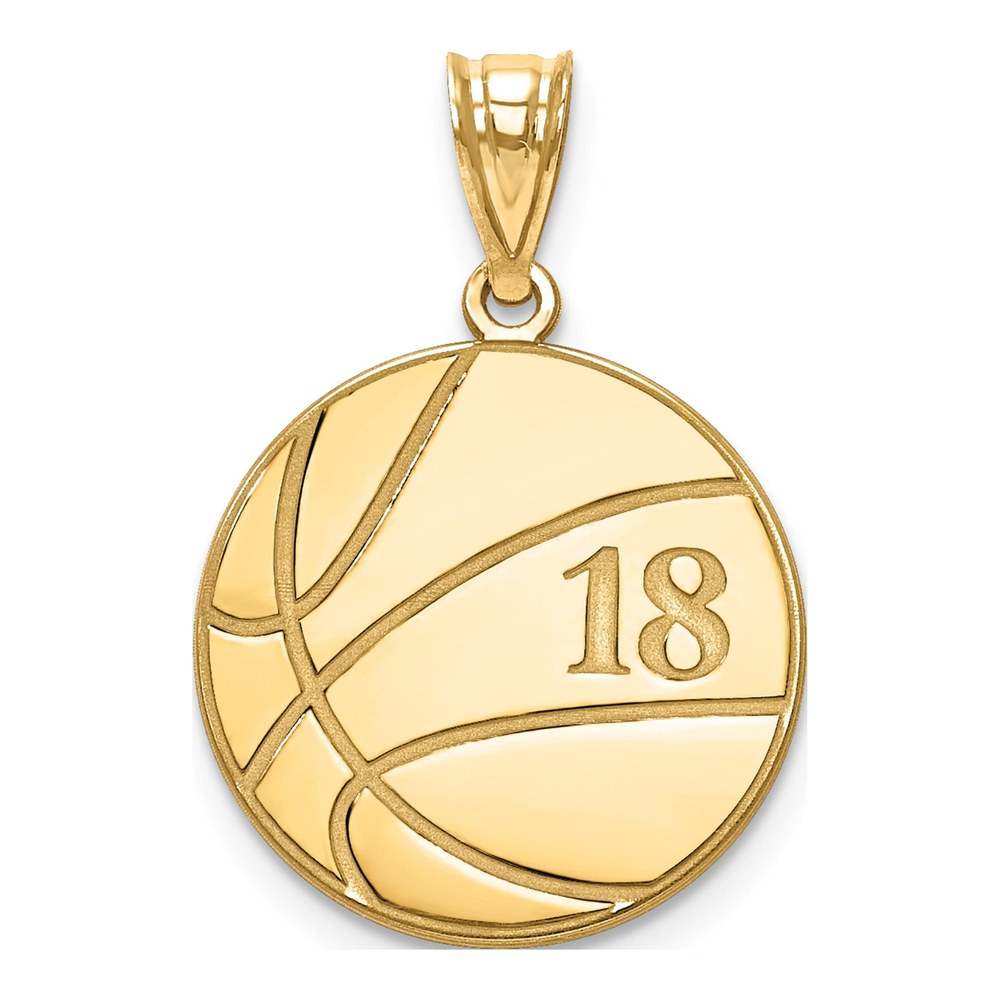 Personalized 10K Gold Basketball Pendant