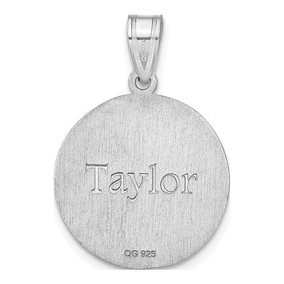 10K White Gold Personalized Volleyball Pendant – view 3