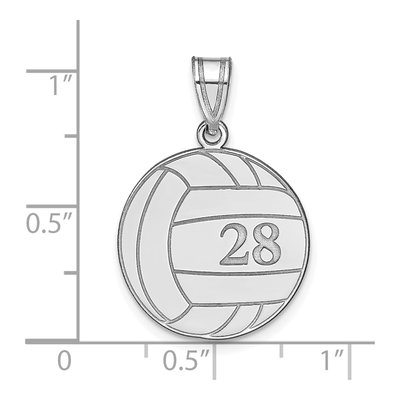 10K White Gold Personalized Volleyball Pendant – view 4