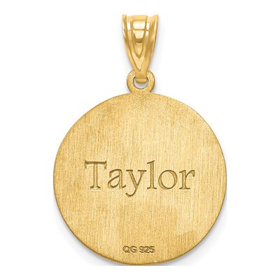 10K Yellow Gold Personalized Volleyball Pendant – view 2
