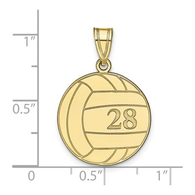 10K Yellow Gold Personalized Volleyball Pendant – view 4