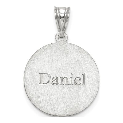 10K White Gold Personalized Baseball Pendant – view 2