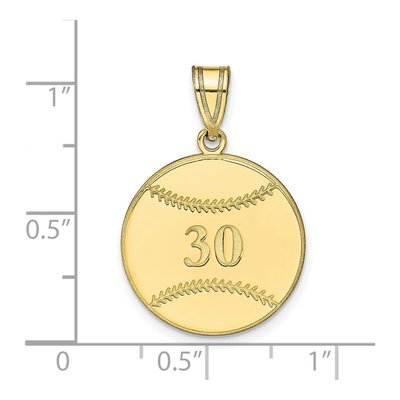 10K Yellow Gold Personalized Baseball Pendant – view 4