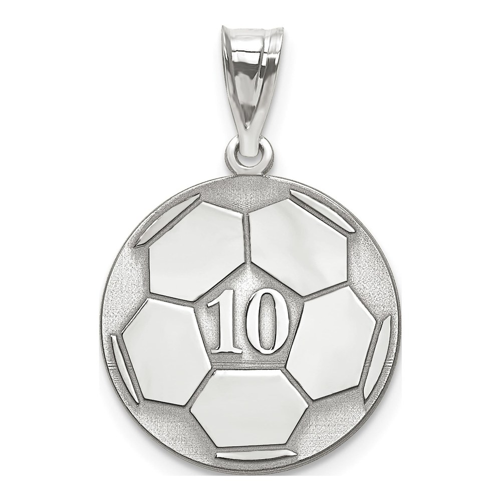 Personalized 10K White Gold Soccer Pendant