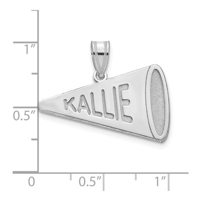 10K White Gold Personalized Megaphone Pendant – view 2