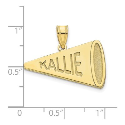 10K Yellow Gold Personalized Megaphone Pendant – view 2