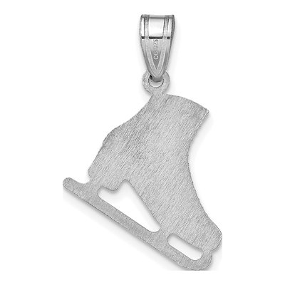 10K White Gold Personalized Ice Skate Pendant – view 3