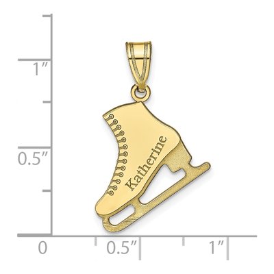 10K Yellow Gold Personalized Ice Skate Pendant – view 2