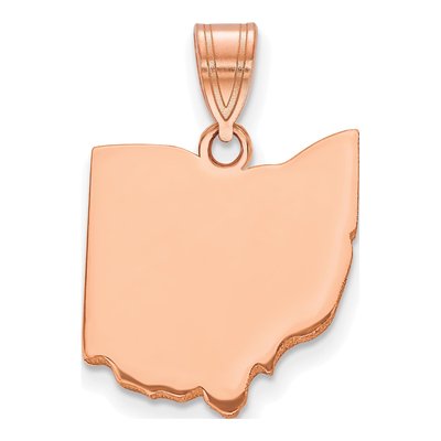 10K Rose Gold Ohio State Pendant
