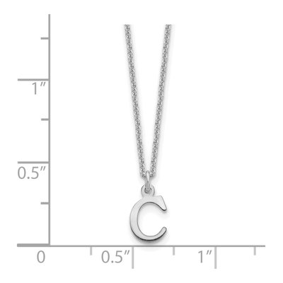 10K White Gold Cutout Letter C Necklace – view 3