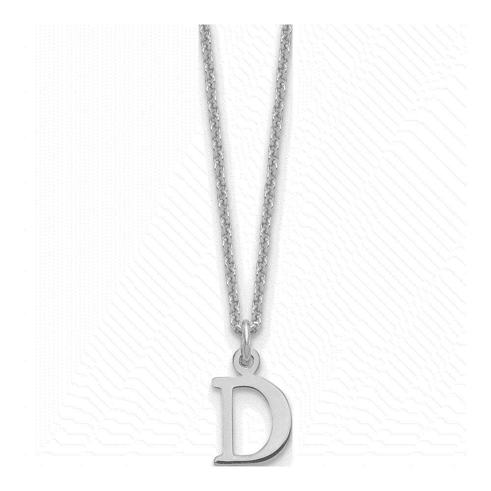 10K White Gold 10Kw Cutout Letter D Initial Necklace