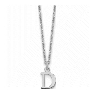 10K White Gold Cutout Letter D Necklace