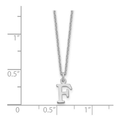10K White Gold Cutout Letter F Necklace – view 3