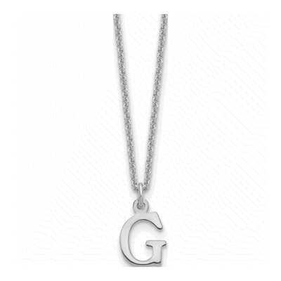 10K White Gold Letter G Necklace