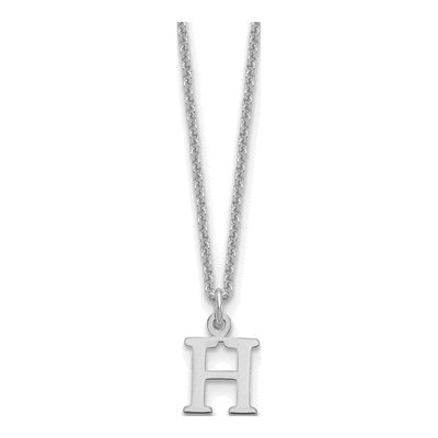10K White Gold Cutout Letter H Necklace