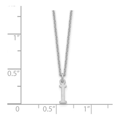 10K White Gold Cutout Letter I Initial Necklace – view 3