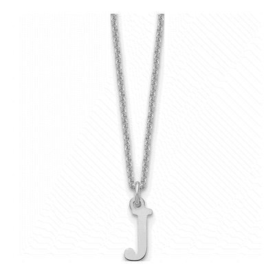 10K White Gold Cutout Letter J Necklace