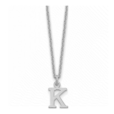 10K White Gold Cutout Letter K Necklace