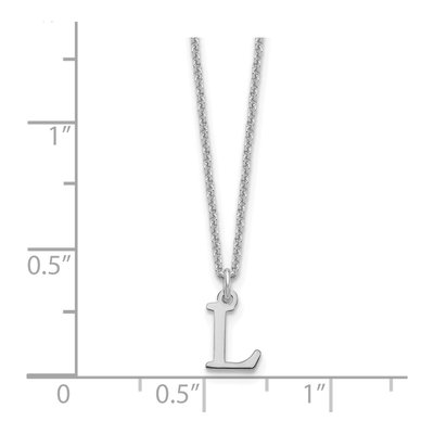 10K White Gold Cutout Letter L Necklace – view 3