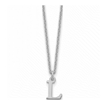 10K White Gold Cutout Letter L Necklace