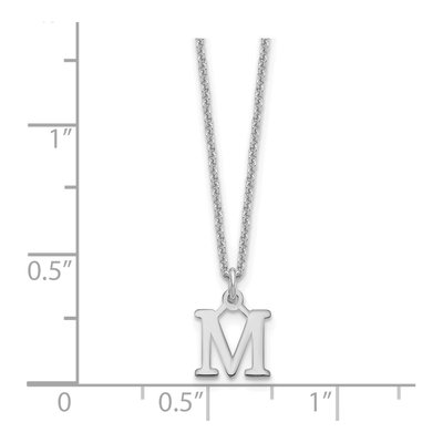 10K White Gold Cutout Letter M Necklace – view 3