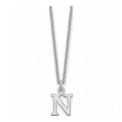 10K White Gold Cutout Letter N Necklace