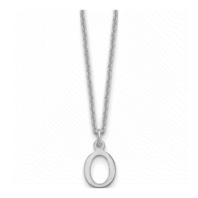 10K White Gold Cutout Letter O Necklace